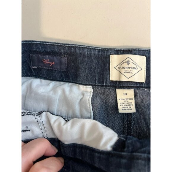 St John’s Bay Sz 14 Crop Dark Wash Jean Blue - Picture 8 of 9